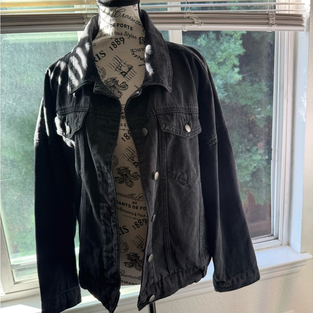 Cavalini Black Denim Jacket – Size Large